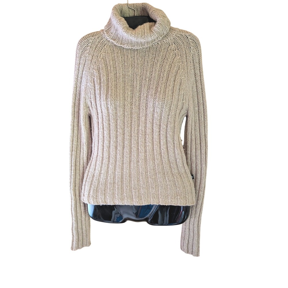 Vintage Abercrombie & Fitch Turtleneck Sweater Women L Chunky Fisherman Preppy
